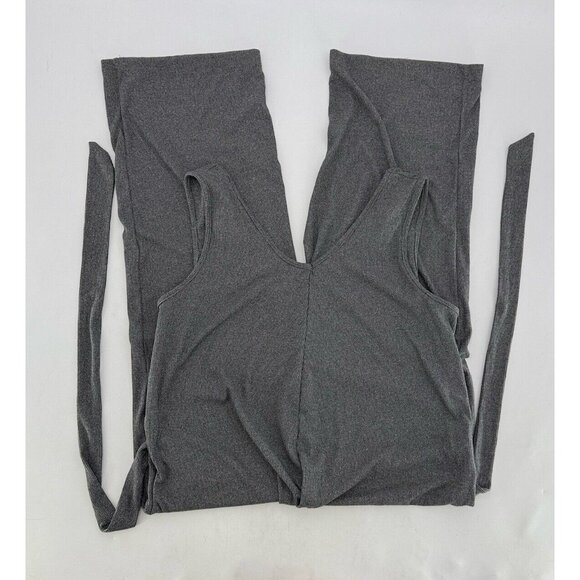 Mama Bella Women’s Maternity Gray Rib Knit Jumpsuit Size 36 Stretch Belted - Picture 5 of 10
